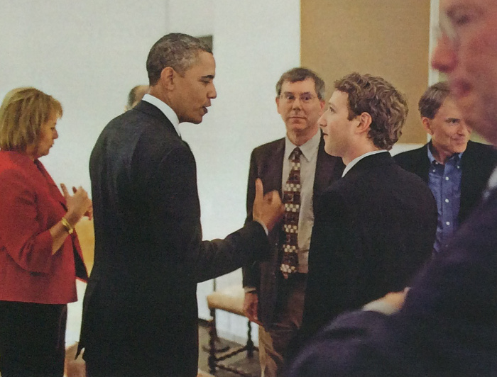 Facebook CEO Mark Zuckerberg with Obama